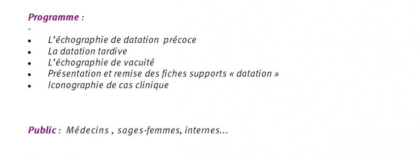 Initiation à la détermination de l'âge gestationnel par échographie